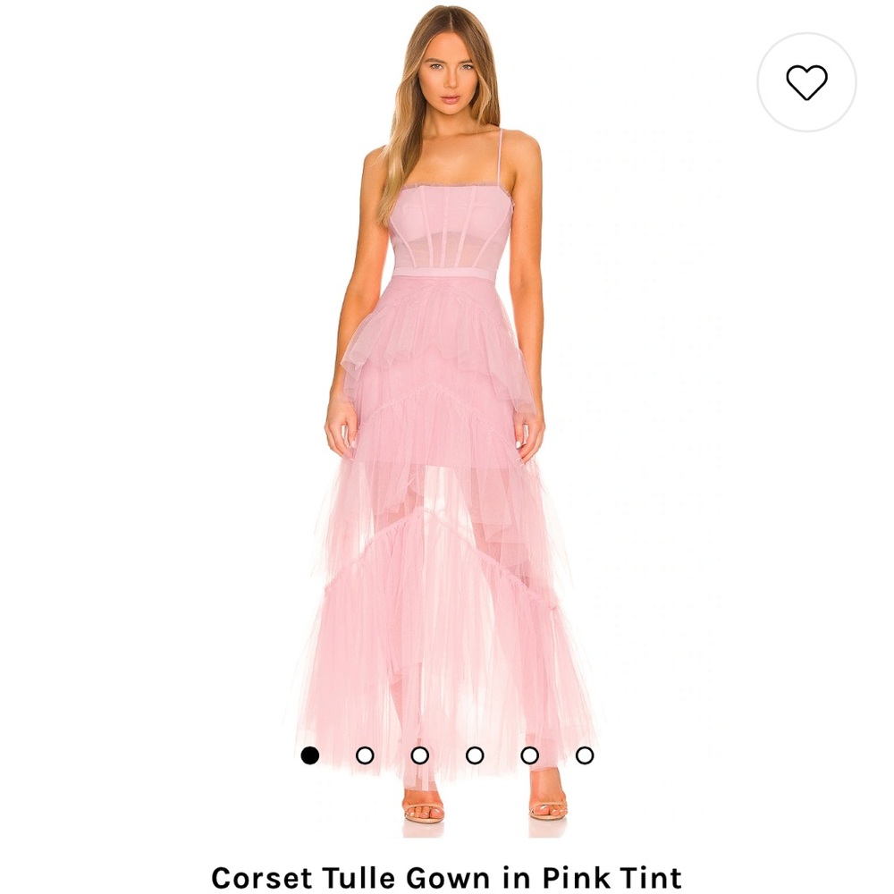 Corset Tulle Gown In Pink Tint